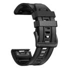 For Garmin 26mm xDfind Leather Skin Silicone Quick Release Watch Band(Charcoal Gray) - 2