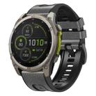 For Garmin 26mm xDfind Leather Skin Silicone Quick Release Watch Band(Starry Gray) - 1