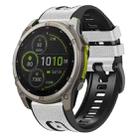 For Garmin 26mm xDfind Leather Skin Silicone Quick Release Watch Band(White) - 1