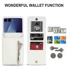 For Samsung Galaxy Z Flip7 5G Zipper Wallet Card Slot Leather Phone Case with Crossbody Strap(White) - 2