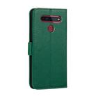 For LG K41S / K51S Feather Pattern Litchi Texture Horizontal Flip Leather Case with Wallet & Holder & Card Slots(Green) - 3