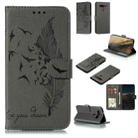 For LG K41S / K51S Feather Pattern Litchi Texture Horizontal Flip Leather Case with Wallet & Holder & Card Slots(Grey) - 1
