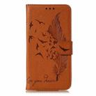 For LG K61 Feather Pattern Litchi Texture Horizontal Flip Leather Case with Wallet & Holder & Card Slots(Brown) - 2