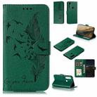 For Motorola Moto G Power Feather Pattern Litchi Texture Horizontal Flip Leather Case with Wallet & Holder & Card Slots(Green) - 1