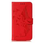 For Motorola Moto E(2020) / Moto E7 Feather Pattern Litchi Texture Horizontal Flip Leather Case with Wallet & Holder & Card Slots(Red) - 2