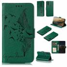 For Motorola Moto E(2020) / Moto E7 Feather Pattern Litchi Texture Horizontal Flip Leather Case with Wallet & Holder & Card Slots(Green) - 1