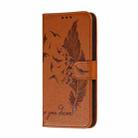 For Motorola Moto E(2020) / Moto E7 Feather Pattern Litchi Texture Horizontal Flip Leather Case with Wallet & Holder & Card Slots(Brown) - 2