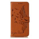 For Huawei Enjoy 20 Feather Pattern Litchi Texture Horizontal Flip Leather Case with Wallet & Holder & Card Slots(Brown) - 2