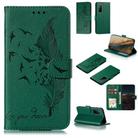 For Huawei Honor Play 4 Feather Pattern Litchi Texture Horizontal Flip Leather Case with Wallet & Holder & Card Slots(Green) - 1