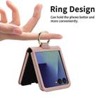 For Samsung Galaxy Z Flip7 5G Cross Texture Ring Design Card Slot Leather Phone Case(Rose Gold) - 2