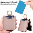 For Samsung Galaxy Z Flip7 5G Cross Texture Ring Design Card Slot Leather Phone Case(Rose Gold) - 3
