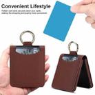 For Samsung Galaxy Z Flip7 5G Cross Texture Ring Design Card Slot Leather Phone Case(Brown) - 3