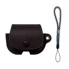 For AirPods Pro 3 Backpack Style PU Leather Earphone Protective Case with Lanyard(Dark Brown) - 1
