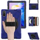 For Xiaomi Redmi Pad 2 11 2025 Rotatable Holder Silicone Hybrid PC Tablet Case with Shoulder Strap(Navy Blue) - 2