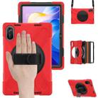 For Xiaomi Redmi Pad 2 11 2025 Rotatable Holder Silicone Hybrid PC Tablet Case with Shoulder Strap(Red) - 2
