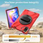 For Xiaomi Redmi Pad 2 11 2025 Rotatable Holder Silicone Hybrid PC Tablet Case with Shoulder Strap(Red) - 3