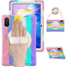 For Xiaomi Redmi Pad 2 11 2025 Rotatable Holder Silicone Hybrid PC Tablet Case with Shoulder Strap(Colorful Pink) - 2