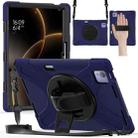 For Xiaomi Pad 7 Ultra Rotatable Holder Silicone Hybrid PC Tablet Case with Shoulder Strap(Navy Blue) - 1