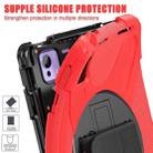 For Xiaomi Pad 7 Ultra Rotatable Holder Silicone Hybrid PC Tablet Case with Shoulder Strap(Red) - 4