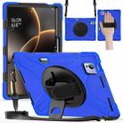 For Xiaomi Pad 7 Ultra Rotatable Holder Silicone Hybrid PC Tablet Case with Shoulder Strap(Blue) - 1