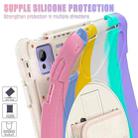 For Xiaomi Pad 7 Ultra Rotatable Holder Silicone Hybrid PC Tablet Case with Shoulder Strap(Colorful Pink) - 4