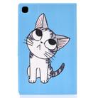 For Samsung Galaxy Tab A7 (2020) T500 Colored Drawing Pattern Voltage Horizontal Flip Black TPU + PU Leather Case with Holder & Card Slots & Anti-skid Strip & Sleep / Wake-up Function(Blue Background Cat) - 2
