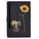 For Samsung Galaxy Tab S7 11.0 T870 Colored Drawing Pattern Voltage Horizontal Flip Black TPU + PU Leather Case with Holder & Card Slots & Anti-skid Strip & Sleep / Wake-up Function(Chrysanthemum Elephant) - 2
