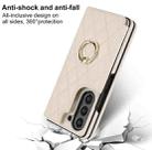 For Samsung Galaxy Z Fold7 Rhombic Texture Ring Double Buckle Leather Phone Case(White) - 3