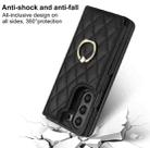 For Samsung Galaxy Z Fold7 Rhombic Texture Ring Double Buckle Leather Phone Case(Black) - 3