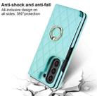 For Samsung Galaxy Z Fold7 Rhombic Texture Ring Double Buckle Leather Phone Case(Green) - 3