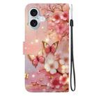 For iPhone 16 Crystal Texture Colored Drawing Leather Phone Case(Lantern Butterflies) - 3