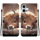 For iPhone 16 Crystal Texture Colored Drawing Leather Phone Case(Calf) - 1