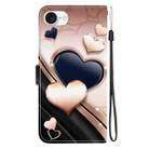 For iPhone 16e Crystal Texture Colored Drawing Leather Phone Case(Love Heart) - 3