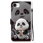 For iPhone 16e Crystal Texture Colored Drawing Leather Phone Case(Milk Tea Bear) - 3