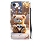 For iPhone 16e Crystal Texture Colored Drawing Leather Phone Case(Diamond Bear) - 3