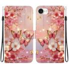 For iPhone 16e Crystal Texture Colored Drawing Leather Phone Case(Lantern Butterflies) - 1