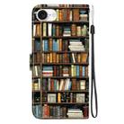 For iPhone 16e Crystal Texture Colored Drawing Leather Phone Case(Bookshelf) - 3