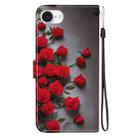 For iPhone 16e Crystal Texture Colored Drawing Leather Phone Case(Red Roses) - 3