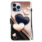 For iPhone 15 Pro Crystal Texture Colored Drawing Leather Phone Case(Love Heart) - 3