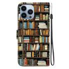 For iPhone 15 Pro Crystal Texture Colored Drawing Leather Phone Case(Bookshelf) - 3
