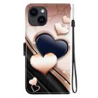 For iPhone 15 Plus Crystal Texture Colored Drawing Leather Phone Case(Love Heart) - 3