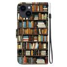 For iPhone 15 Plus Crystal Texture Colored Drawing Leather Phone Case(Bookshelf) - 3