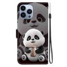 For iPhone 14 Pro Max Crystal Texture Colored Drawing Leather Phone Case(Milk Tea Bear) - 3