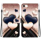 For iPhone SE 2022 / SE 2020 / 8 / 7 Crystal Texture Colored Drawing Leather Phone Case(Love Heart) - 1
