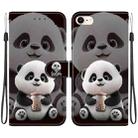 For iPhone SE 2022 / SE 2020 / 8 / 7 Crystal Texture Colored Drawing Leather Phone Case(Milk Tea Bear) - 1