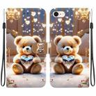 For iPhone SE 2022 / SE 2020 / 8 / 7 Crystal Texture Colored Drawing Leather Phone Case(Diamond Bear) - 1
