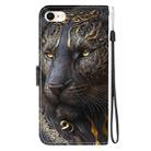 For iPhone SE 2022 / SE 2020 / 8 / 7 Crystal Texture Colored Drawing Leather Phone Case(Black Gold Lion) - 3