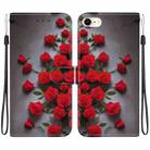 For iPhone SE 2022 / SE 2020 / 8 / 7 Crystal Texture Colored Drawing Leather Phone Case(Red Roses) - 1
