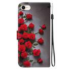 For iPhone SE 2022 / SE 2020 / 8 / 7 Crystal Texture Colored Drawing Leather Phone Case(Red Roses) - 3