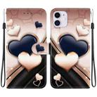 For iPhone 11 Crystal Texture Colored Drawing Leather Phone Case(Love Heart) - 1